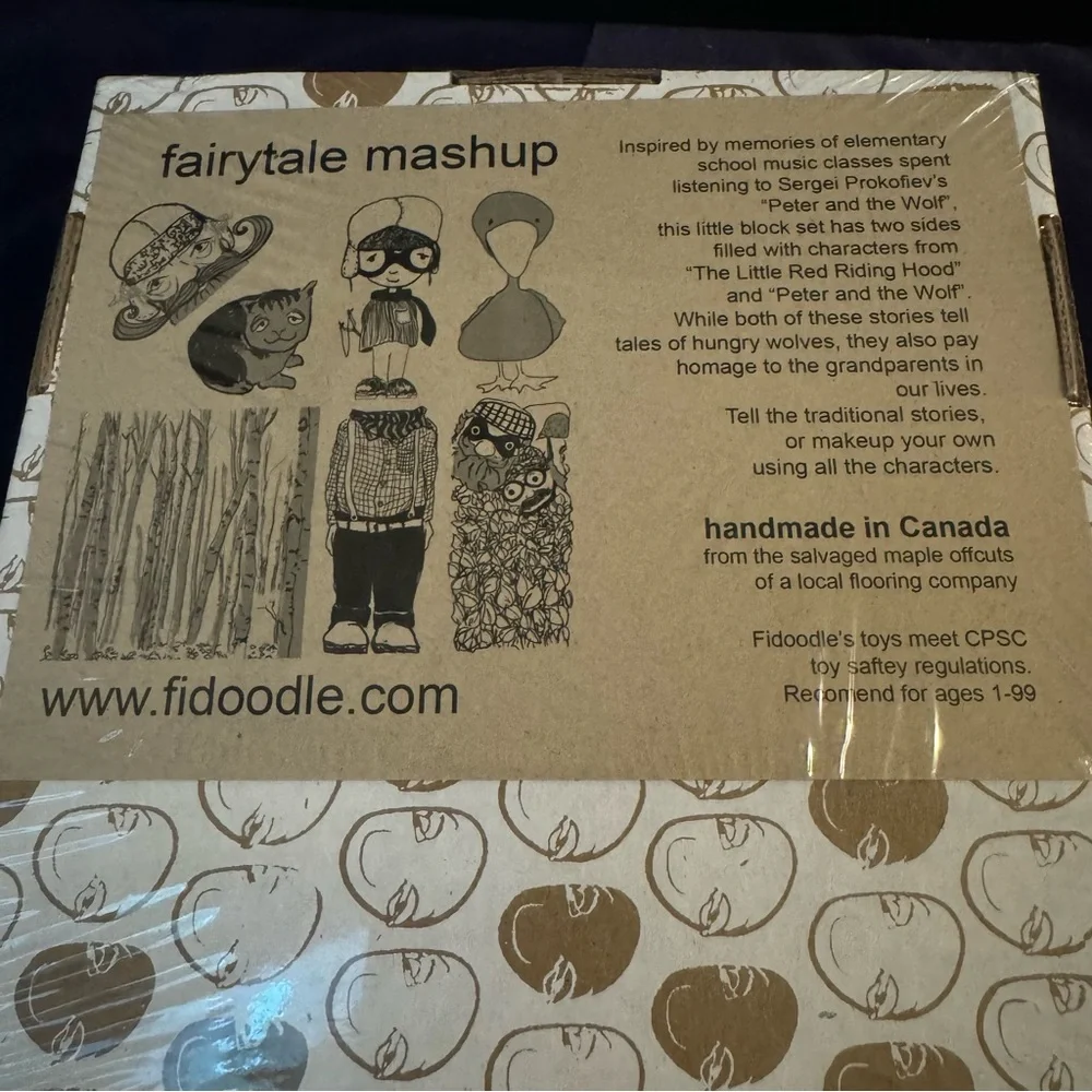 Fidoodle Wood Blocks Fairytale Mashup Little Red Riding Hood Peter Wolf NWOT